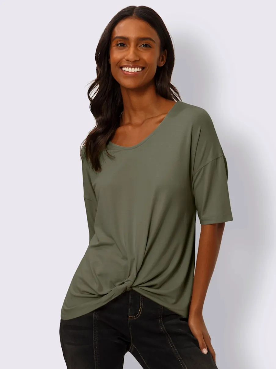 T-shirt à manches courtes avec nœud et encolure V