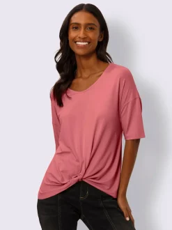T-shirt à manches courtes avec nœud et encolure V