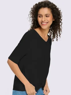 T-shirt à manches courtes avec nœud et encolure V