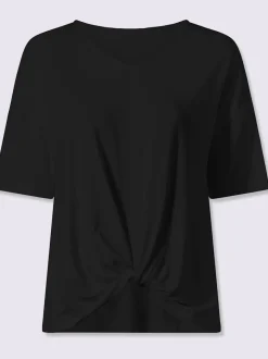 T-shirt à manches courtes avec nœud et encolure V
