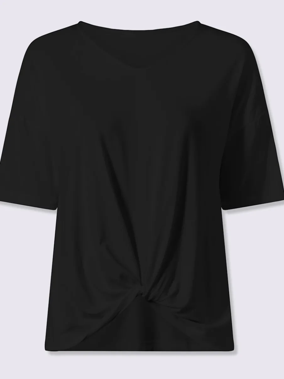 T-shirt à manches courtes avec nœud et encolure V