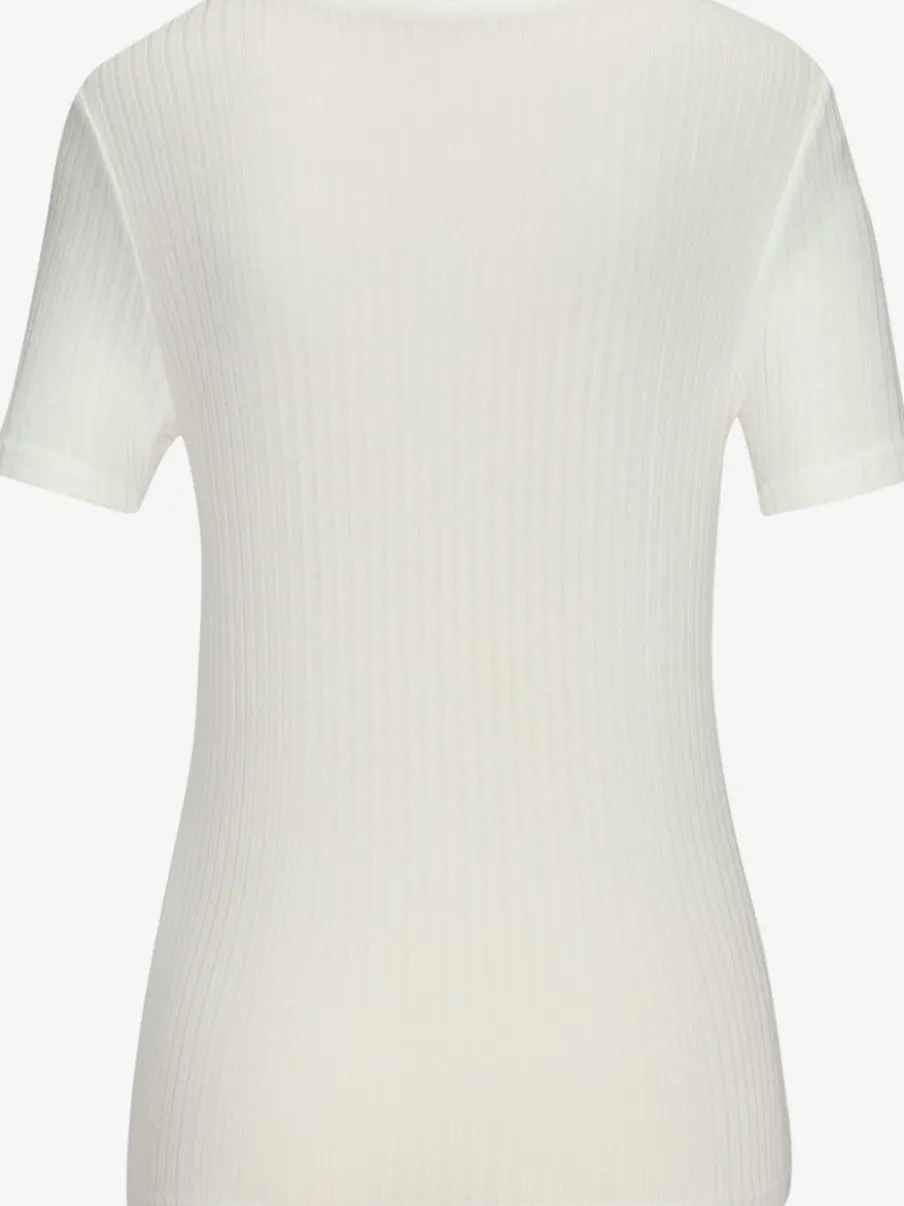 T-shirt à manches courtes avec patte de boutonnage et boutons imitation corne
