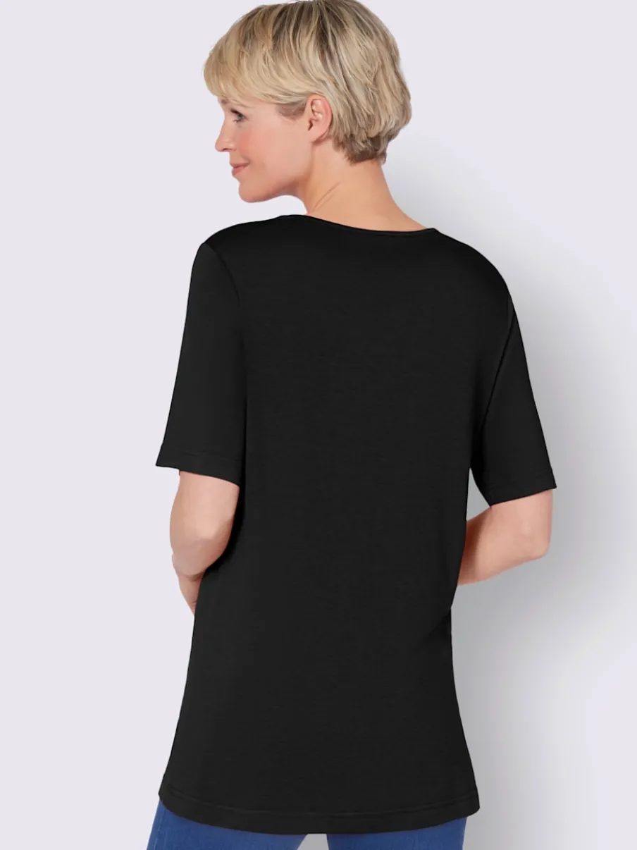 T-shirt à manches courtes avec plis creux et petites pierres