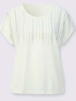 T-shirt à manches courtes avec petites pierres brillantes