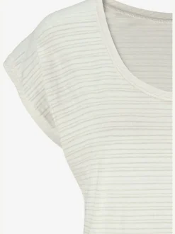T-shirt à manches courtes avec rayures et col arrondi