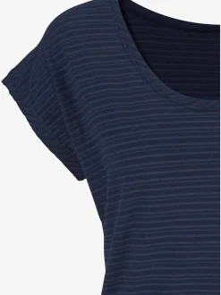 T-shirt à manches courtes avec rayures et col arrondi