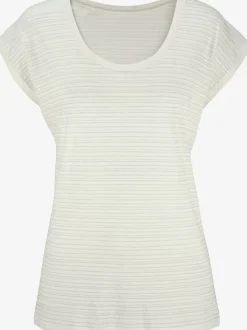 T-shirt à manches courtes avec rayures et col arrondi