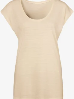 T-shirt à manches courtes avec rayures dévorées et coupe arrondie