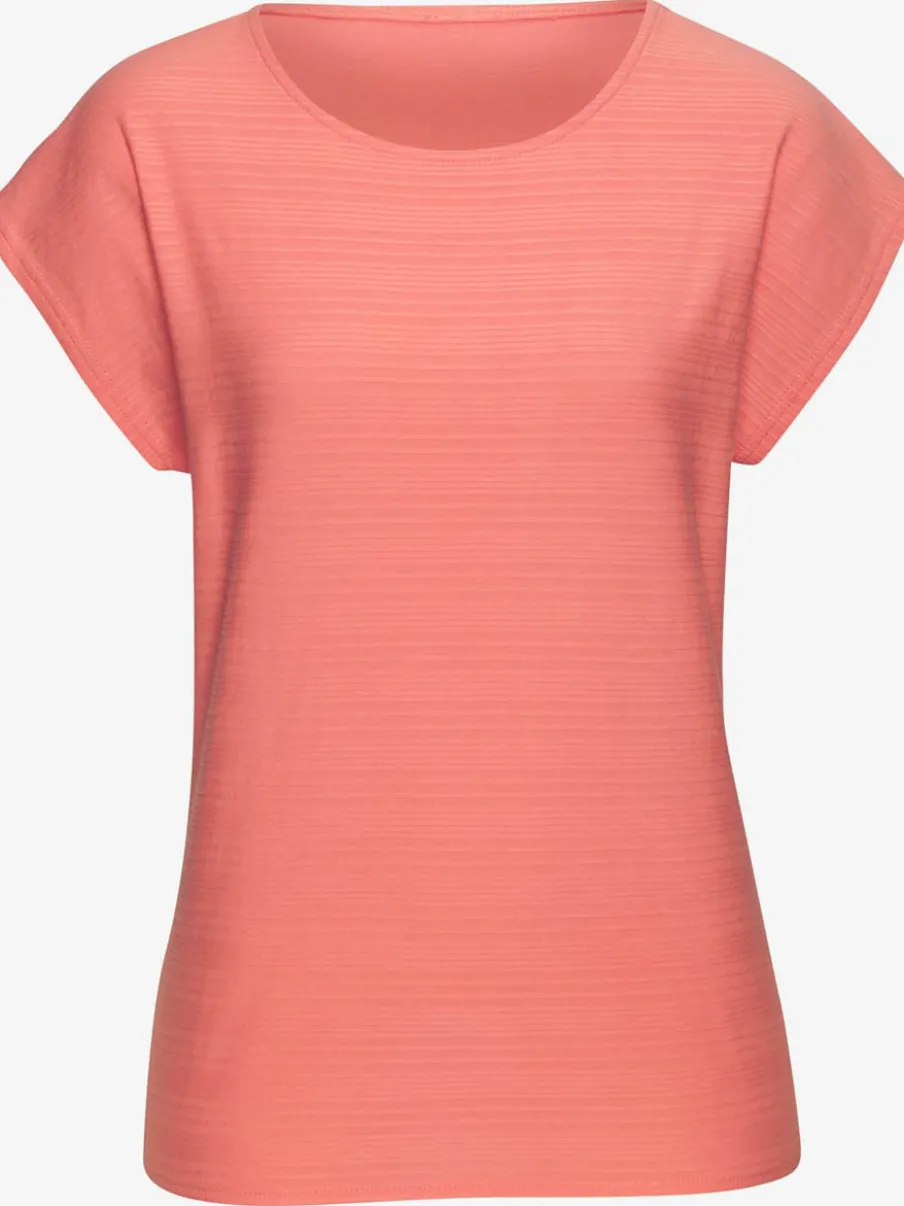 T-shirt à manches courtes avec structure rayée en coton doux