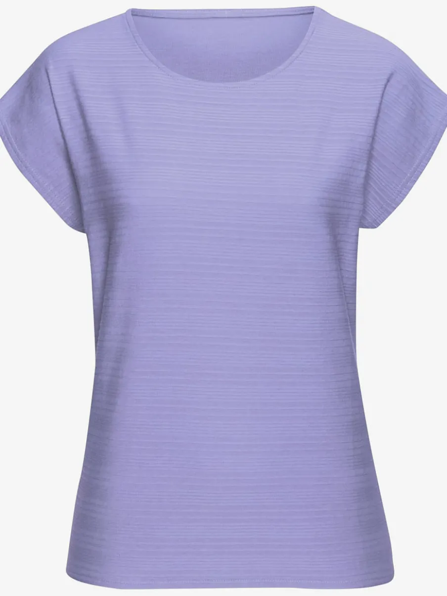T-shirt à manches courtes avec structure rayée en coton doux