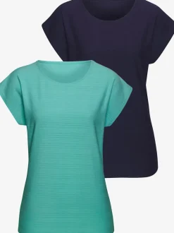 T-shirt à manches courtes avec structure rayée en coton doux