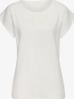 T-shirt à manches courtes avec structure rayée en coton doux