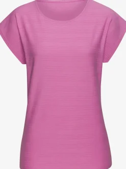 T-shirt à manches courtes avec structure rayée en coton doux