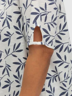 T-shirt à manches courtes découpe avec perles décoratives à l'encolure
