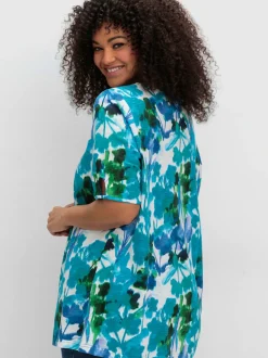 T-shirt à manches courtes découpe avec perles décoratives à l'encolure