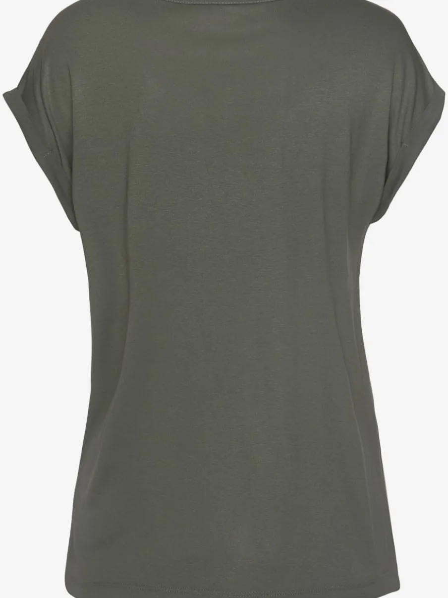 T-shirt à manches courtes encolure ronde avec forme fluide.