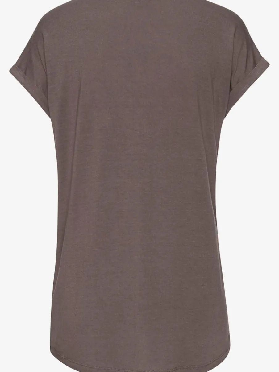 T-shirt à manches courtes encolure ronde avec forme fluide.