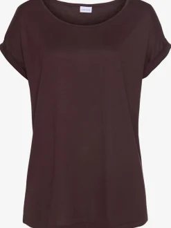 T-shirt à manches courtes encolure ronde avec forme fluide.