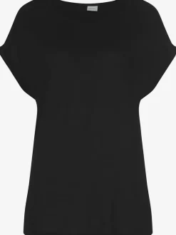 T-shirt à manches courtes encolure ronde avec forme fluide.