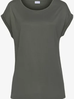 T-shirt à manches courtes encolure ronde avec forme fluide.