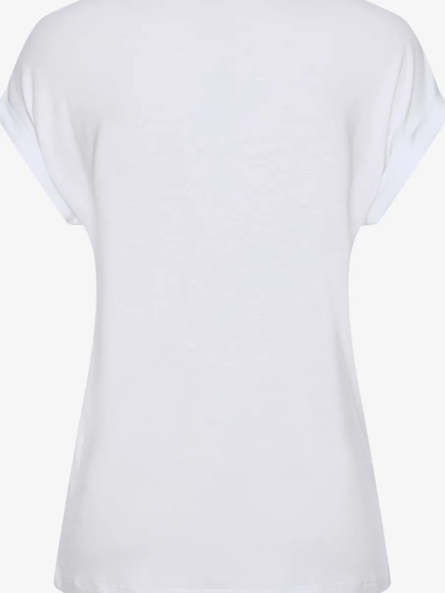T-shirt à manches courtes encolure ronde avec forme fluide.