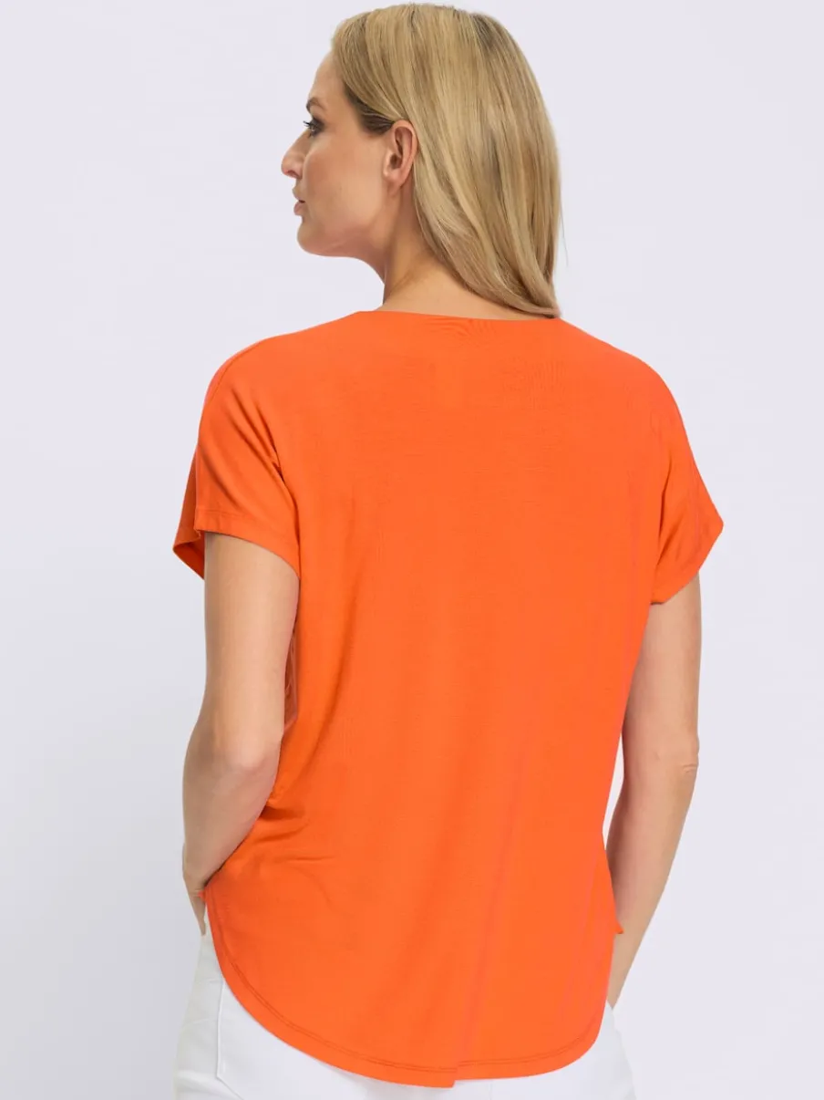 T-shirt à manches courtes encolure en V chevauchante