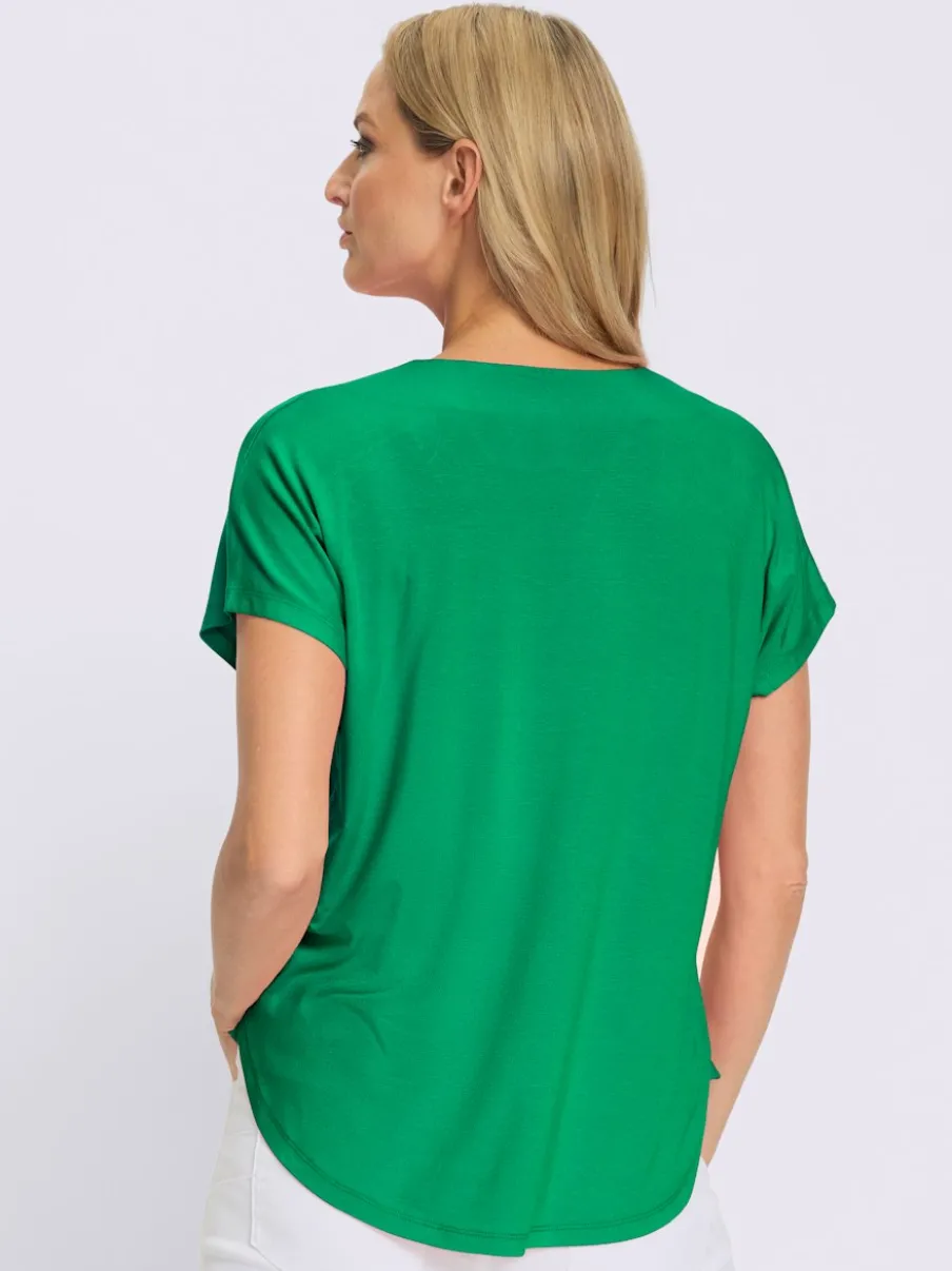 T-shirt à manches courtes encolure en V chevauchante