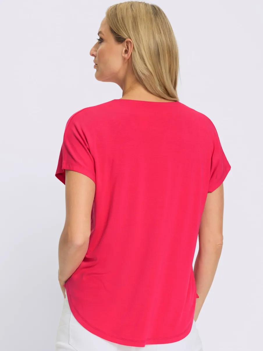 T-shirt à manches courtes encolure en V chevauchante