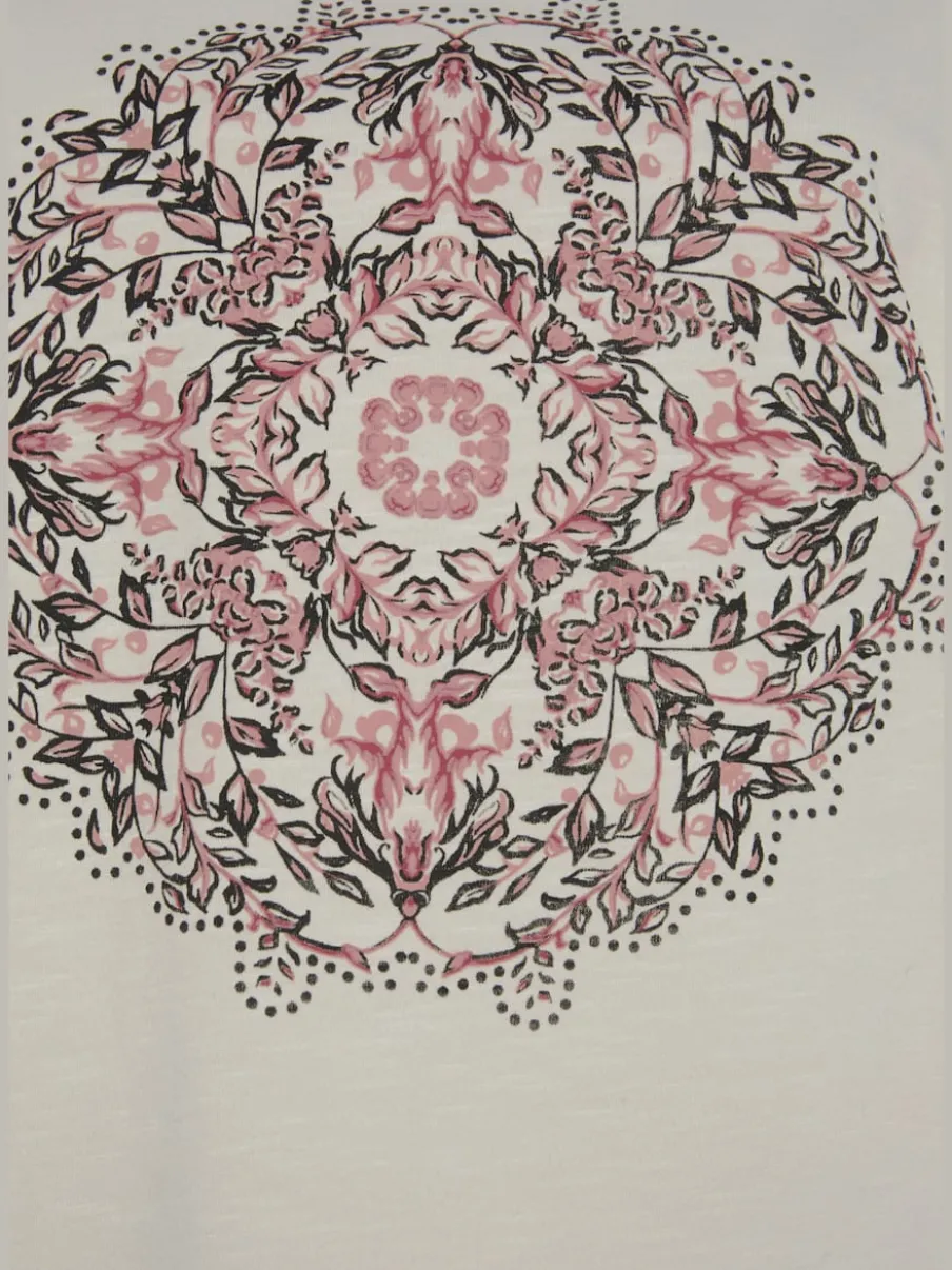 T-shirt à manches courtes encolure ronde imprimé mandala