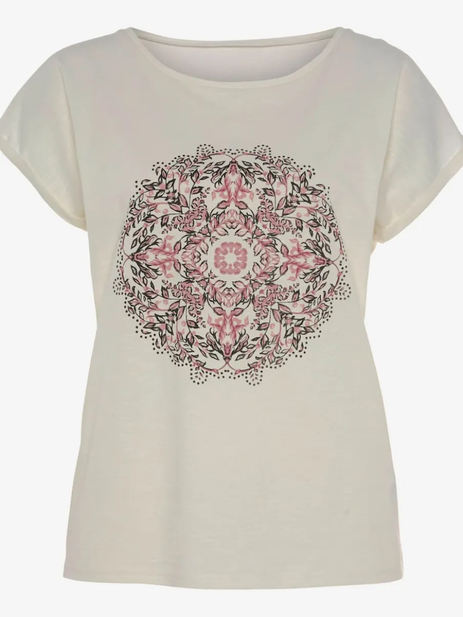 T-shirt à manches courtes encolure ronde imprimé mandala