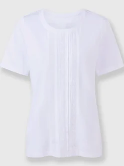 T-shirt à manches courtes en coton avec dentelle délicate