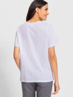 T-shirt à manches courtes en coton avec dentelle délicate