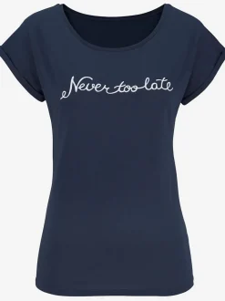 T-shirt à manches courtes en coton avec inscription motivante