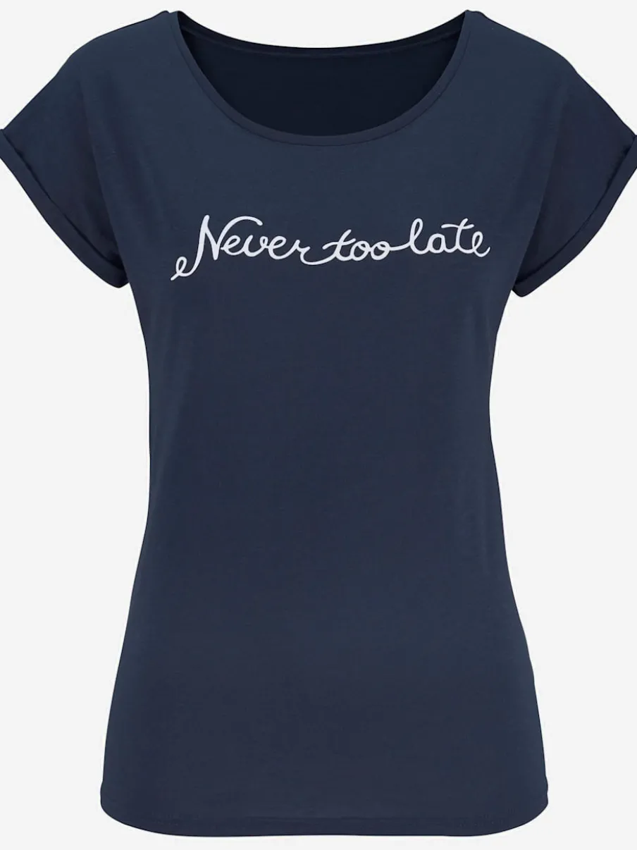 T-shirt à manches courtes en coton avec inscription motivante