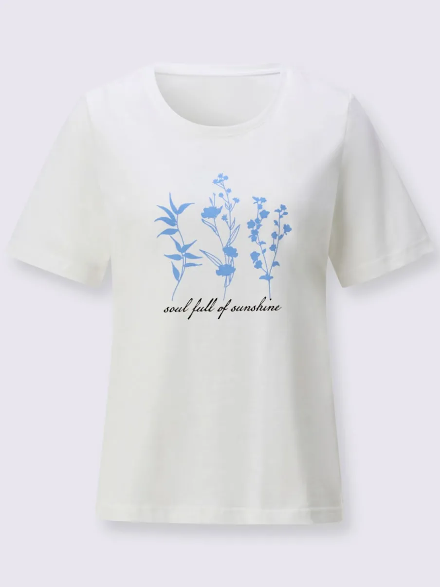 T-shirt à manches courtes en coton avec motif floral