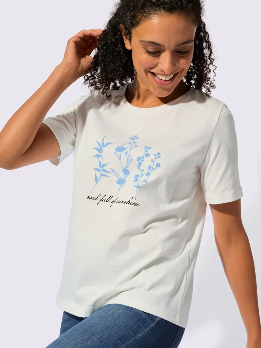 T-shirt à manches courtes en coton avec motif floral