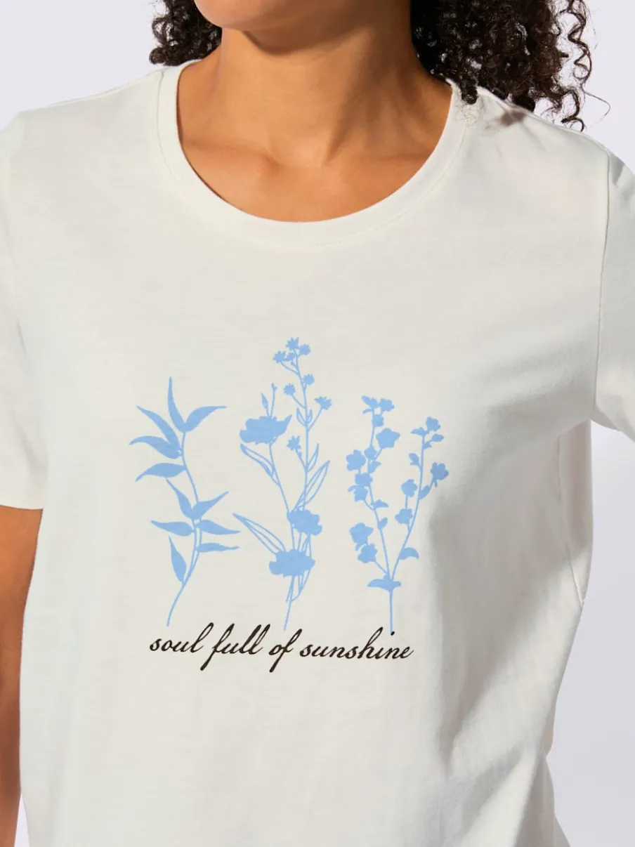 T-shirt à manches courtes en coton avec motif floral