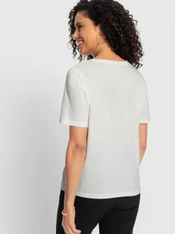 T-shirt à manches courtes en coton avec motif floral