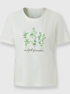 T-shirt à manches courtes en coton avec motif floral