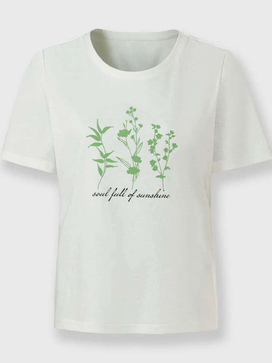 T-shirt à manches courtes en coton avec motif floral