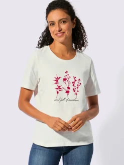 T-shirt à manches courtes en coton avec motif floral
