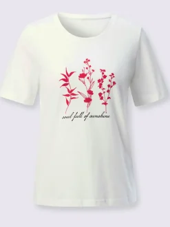 T-shirt à manches courtes en coton avec motif floral