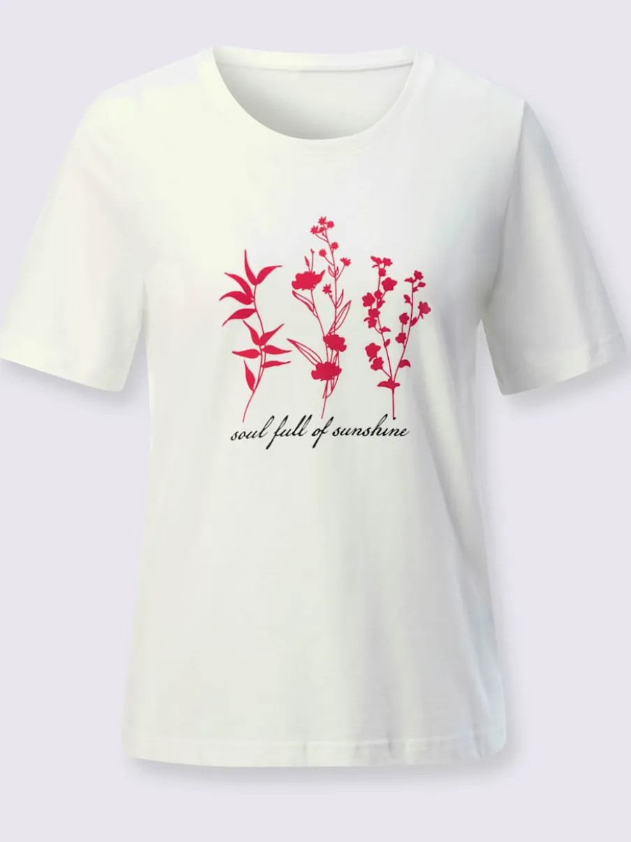 T-shirt à manches courtes en coton avec motif floral