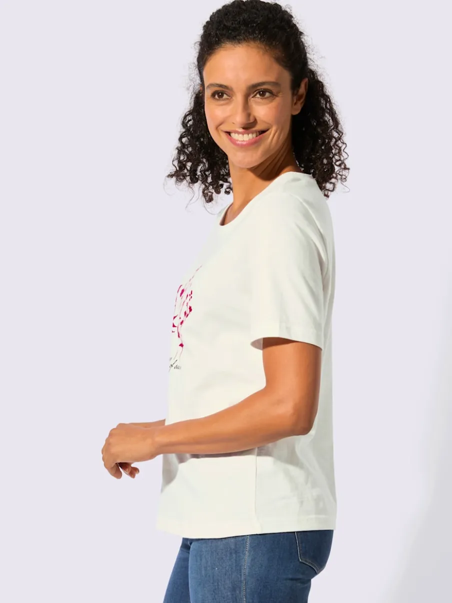 T-shirt à manches courtes en coton avec motif floral