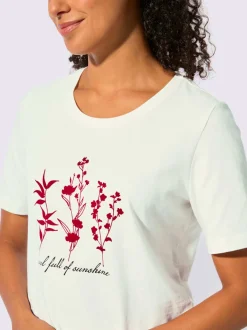 T-shirt à manches courtes en coton avec motif floral