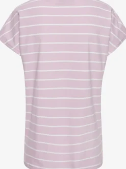 T-shirt à manches courtes en jersey doux à rayures marinières avec logo discret