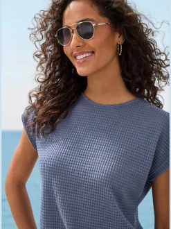 T-shirt à manches courtes en matière gaufrée légère