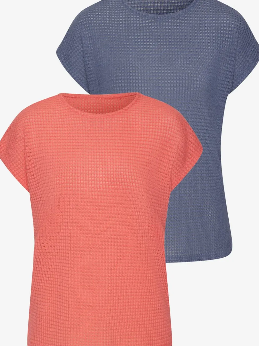 T-shirt à manches courtes en matière gaufrée légère