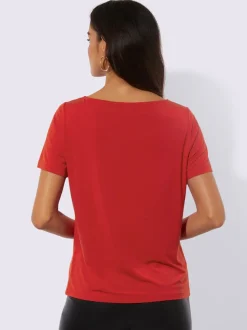 T-shirt à manches courtes en modal avec empiècement en dentelle