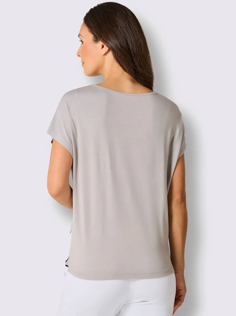 T-shirt à manches courtes en modal avec imprimé feuilles